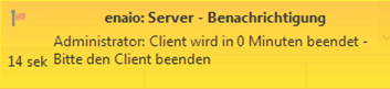 enaio® client - Server-Benachrichtigung